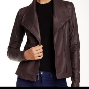 Vince feather leather scuba jacket Rutabega